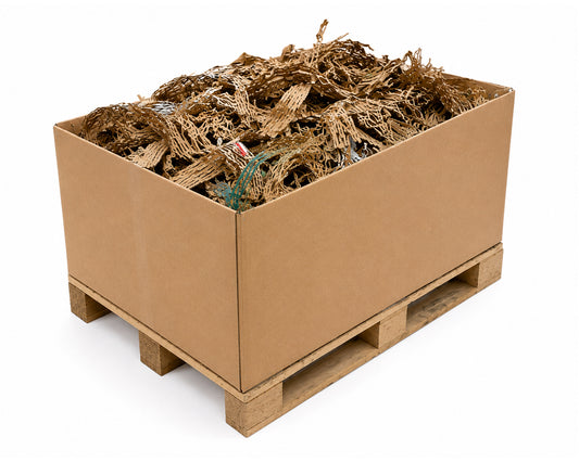 Frisure de carton en caisse palette – Calage écologique en vrac
